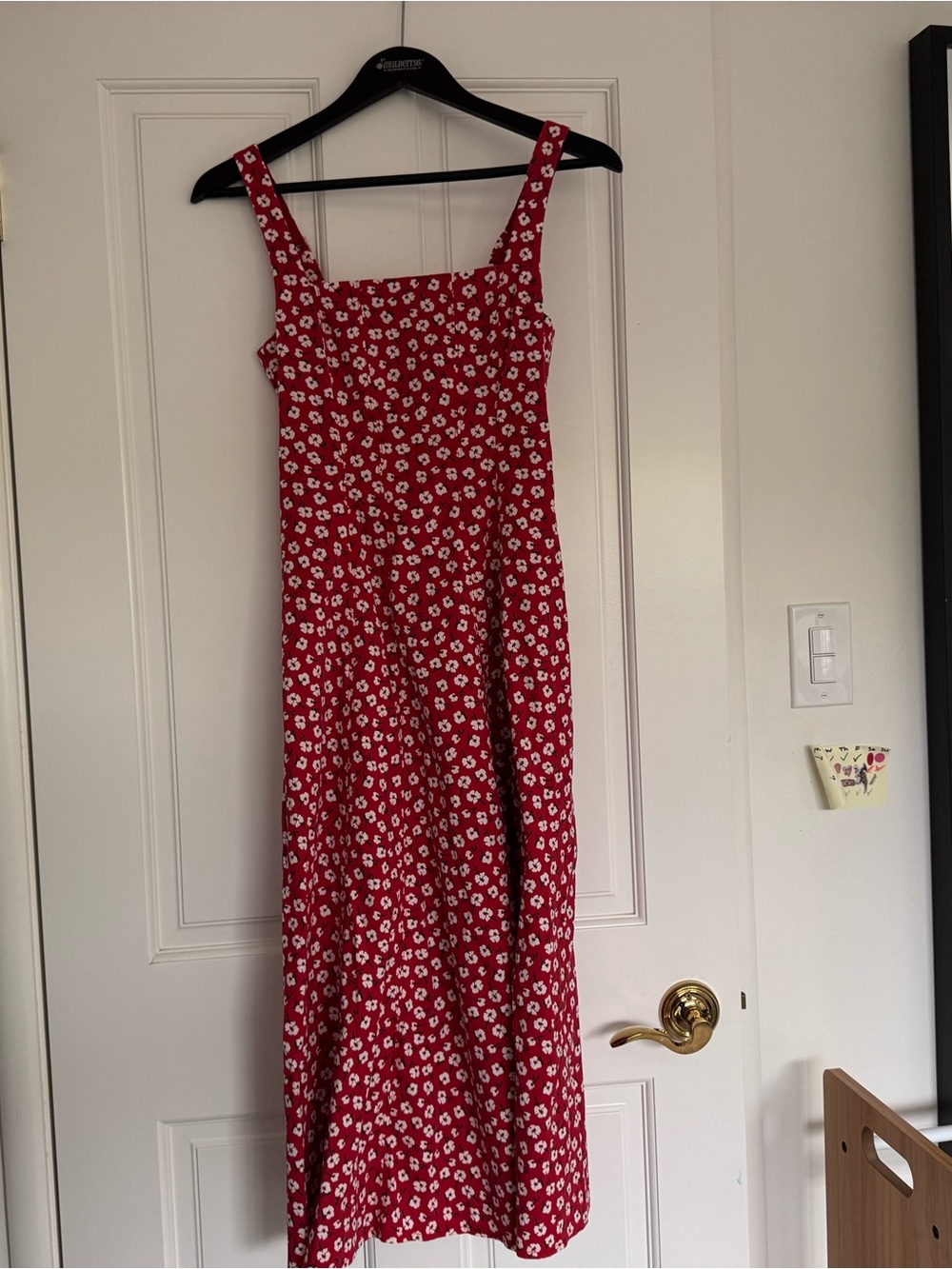 Abercrombie & Fitch Mila Dress XSP - Floral Square-Neck Midi with White Print - Picture 2 of 5